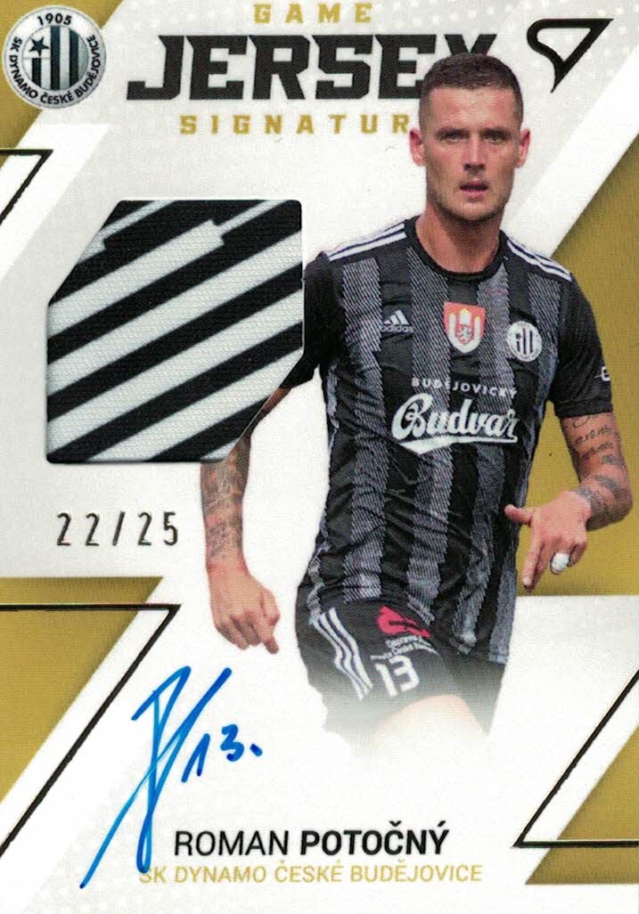 Roman Potocny Ceske Budejovice SportZoo FORTUNA:LIGA 2022/23 1. serie Game Jersey Auto /25 #GJS-RP