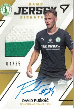 David Puskac Bohemians Praha SportZoo FORTUNA:LIGA 2022/23 1. serie Game Jersey Auto /25 #GJS-DP