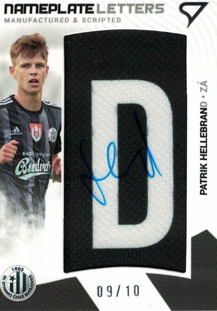 Patrik Hellebrand Ceske Budejovice SportZoo FORTUNA:LIGA 2022/23 1. serie Nameplate Letters /10 #NL-PH