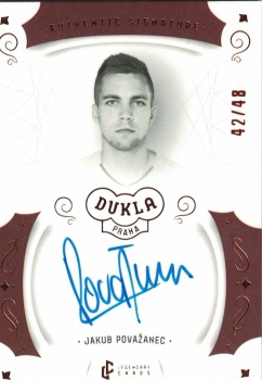 Jakub Povazanec Dukla Praha Bravo Dukla Legendary Cards Authentic Signature Orange /48 #AS-POA