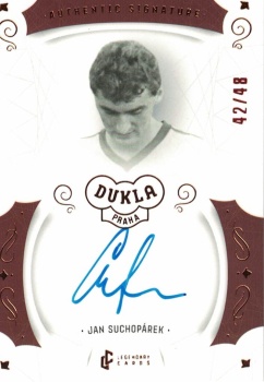 Jan Suchoparek Dukla Praha Bravo Dukla Legendary Cards Authentic Signature Orange /48 #AS-SUJ