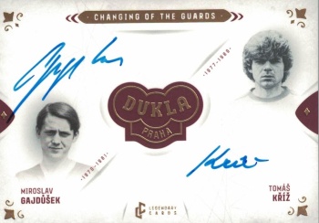 Miroslav Gajdusek Tomas Kriz Dukla Praha Bravo Dukla Legendary Cards Changing of the Guards Gold Mat /11 #CG-5