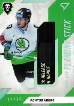 Pontus Aberg Mlada Boleslav Tipsport ELH 2022/23 SportZoo 1. serie Flaming Stick /35 #FS-PA