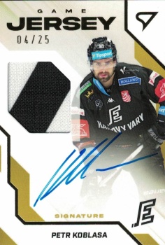 Petr Koblasa Karlovy Vary Tipsport ELH 2022/23 SportZoo 1. serie Game Jersey Auto /25 #GJS-PK