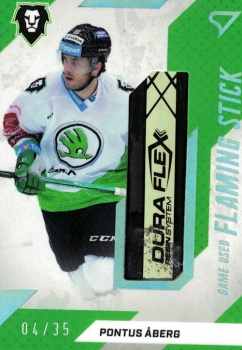 Pontus Aberg Mlada Boleslav Tipsport ELH 2022/23 SportZoo 1. serie Flaming Stick /35 #FS-PA