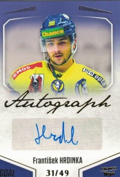 Frantisek Hrdinka Prerov Chance liga 2022/23 GOAL Cards Autograph /49 #39