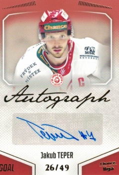 Jakub Teper Frydek Mistek Chance liga 2022/23 GOAL Cards Autograph /49 #57
