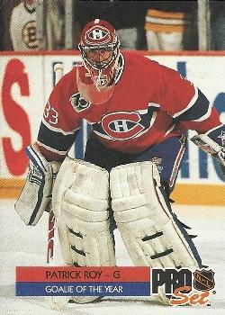 Patrick Roy Montreal Canadiens Pro Set 1992/93 Award Winners #2