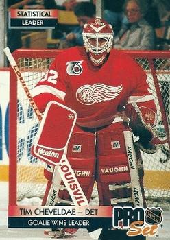 Tim Cheveldae Detroit Red Wings Pro Set 1992/93 Statistical Leaders #251