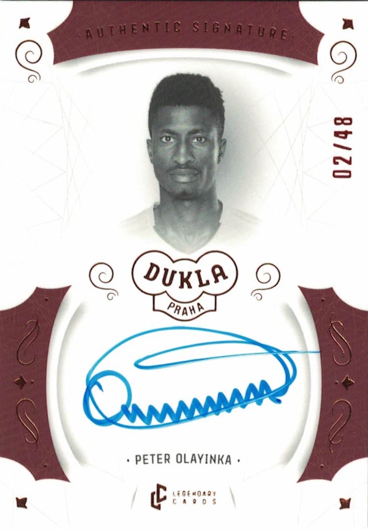 Peter Olayinka Dukla Praha Bravo Dukla Legendary Cards Authentic Signature Orange /48 #AS-OLP