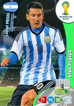 Lionel Messi Argentina Panini 2014 World Cup Star Player #18