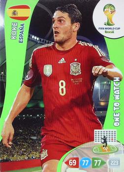Koke Spain Panini 2014 World Cup One to Watch #151