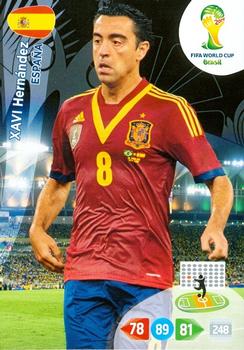 Xavi Hernandez Spain Panini 2014 World Cup #153