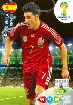 David Villa Spain Panini 2014 World Cup #156