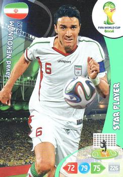 Javad Nekounam Iran Panini 2014 World Cup Star Player #205