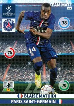 Blaise Matuidi Paris Saint-Germain 2014/15 Panini Champions League #203