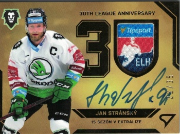 Jan Stransky Mlada Boleslav Tipsport ELH 2022/23 SportZoo 2. serie 30 Let ELH Auto Shield /35 #AVS-JS