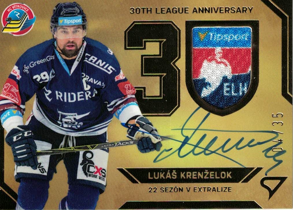 Lukas Krenzelok Vitkovice Tipsport ELH 2022/23 SportZoo 2. serie 30 Let ELH Auto Shield /35 #AVS-LK