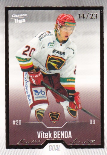 Vitek Benda Prostejov Chance liga 2022/23 2. serie GOAL Cards Gold /23 #249