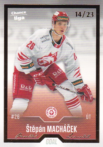 Stepan Machacek Frydek Mistek Chance liga 2022/23 2. serie GOAL Cards Gold /23 #339