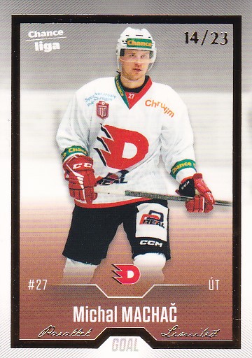 Michal Machac Pardubice B Chance liga 2022/23 2. serie GOAL Cards Gold /23 #355