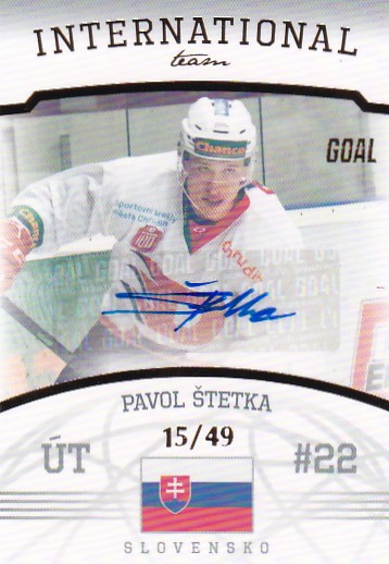 Pavol Stetka Pardubice B Chance liga 2022/23 2. serie GOAL Cards International Team Autograph /49 #12