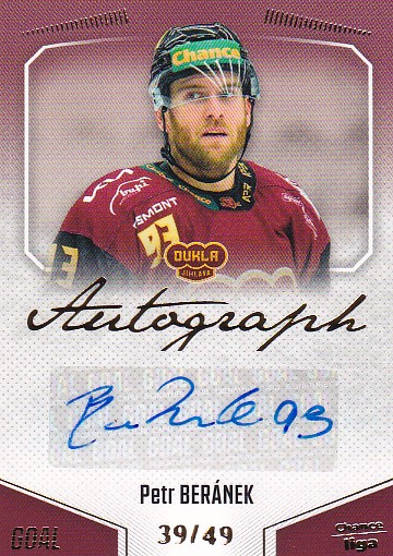 Petr Beranek Jihlava Chance liga 2022/23 2. serie GOAL Cards Autograph /49 #89