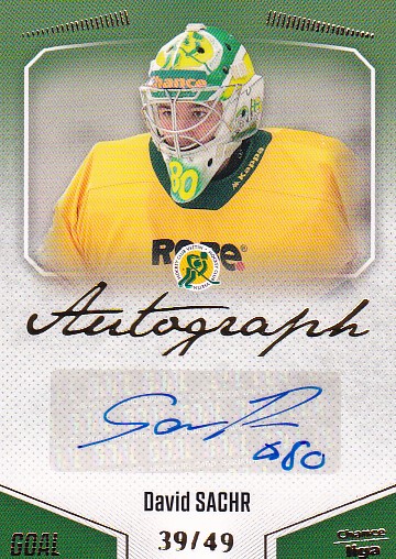 David Sachr Vsetin Chance liga 2022/23 2. serie GOAL Cards Autograph /49 #91