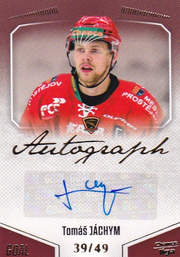Tomas Jachym Prostejov Chance liga 2022/23 2. serie GOAL Cards Autograph /49 #104