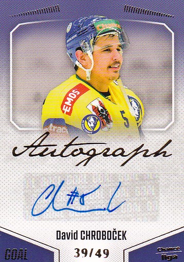 David Chrobocek Prerov Chance liga 2022/23 2. serie GOAL Cards Autograph /49 #123
