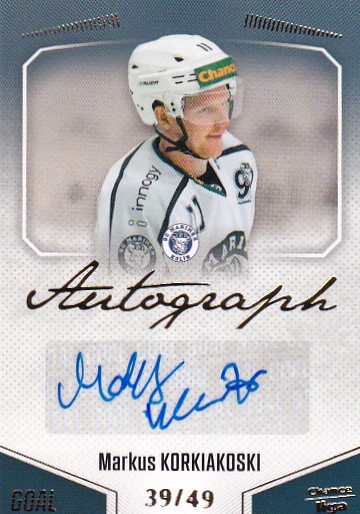 Markus Korkiakoski Kolin Chance liga 2022/23 2. serie GOAL Cards Autograph /49 #138