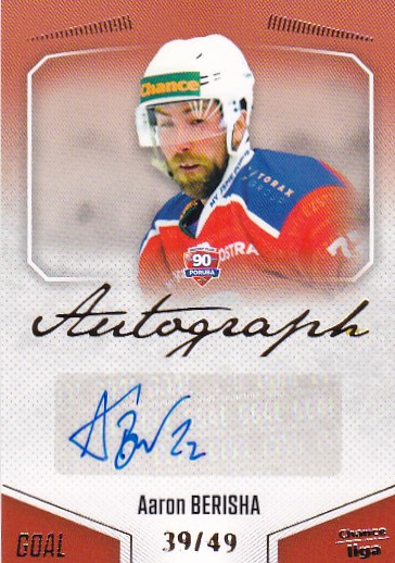Aaron Berisha Poruba Chance liga 2022/23 2. serie GOAL Cards Autograph /49 #153