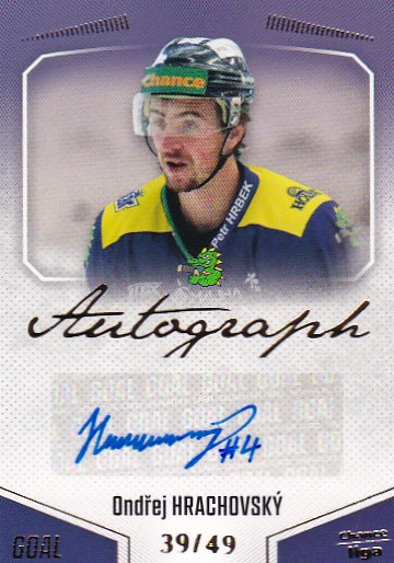 Ondrej Hrachovsky Sumperk Chance liga 2022/23 2. serie GOAL Cards Autograph /49 #158