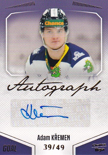 Adam Kremen Sumperk Chance liga 2022/23 2. serie GOAL Cards Autograph /49 #160
