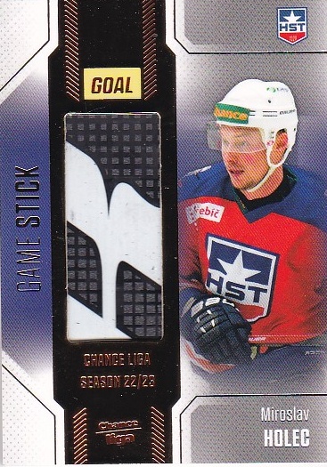 Miroslav Holec Trebic Chance liga 2022/23 2. serie GOAL Cards Game Used Stick /35 #44