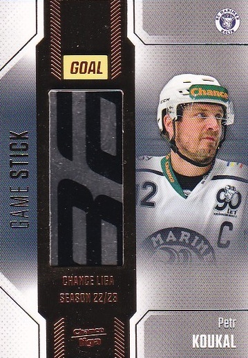 Petr Koukal Kolin Chance liga 2022/23 2. serie GOAL Cards Game Used Stick /35 #50