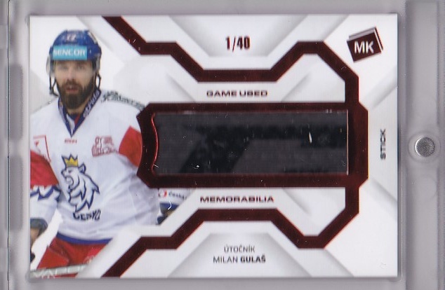 Milan Gulas Reprezentace Moje Karticky Narodni Tym 2021/22 MK Game Used Memorabilia RED /40 #GUM-04