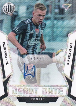 David Krch Ceske Budejovice SportZoo FORTUNA:LIGA 2022/23 2. serie Debut Date Rookie Auto /99 #DRS-KR