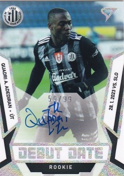 Quadri A. Adediran Ceske Budejovice SportZoo FORTUNA:LIGA 2022/23 2. serie Debut Date Rookie Auto /99 #DRS-QA