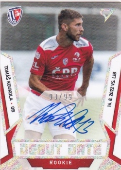 Tomas Koukola Pardubice SportZoo FORTUNA:LIGA 2022/23 2. serie Debut Date Rookie Auto /99 #DRS-TK