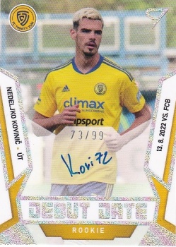 Nedeljko Kovinic Zlin SportZoo FORTUNA:LIGA 2022/23 2. serie Debut Date Rookie Auto /99 #DRS-NK