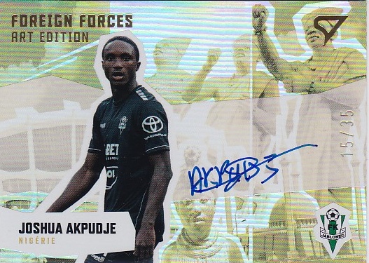 Joshua Akpudje Jablonec SportZoo FORTUNA:LIGA 2022/23 2. serie Foreign Forces Art Edition Auto /35 #FFS-JA