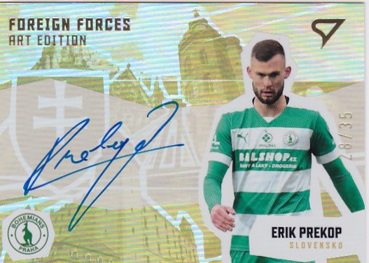 Erik Prekop Bohemians Praha SportZoo FORTUNA:LIGA 2022/23 2. serie Foreign Forces Art Edition Auto /35 #FFS-EP