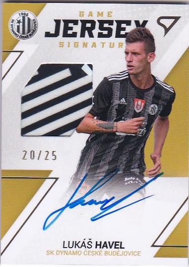 Lukas Havel Ceske Budejovice SportZoo FORTUNA:LIGA 2022/23 2. serie Game Jersey Auto /25 #GJS-HA