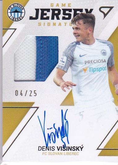 Denis Visinsky Liberec SportZoo FORTUNA:LIGA 2022/23 2. serie Game Jersey Auto /25 #GJS-VI