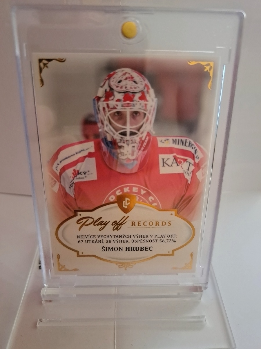 Simon Hrubec Trinec LC 2023 Rekordy ELH Play Off Records Gold /20 #PW5