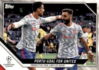 Bruno Fernandes / Cristiano Ronaldo Manchester United Topps UEFA Champions League Collection 2021/22 #128