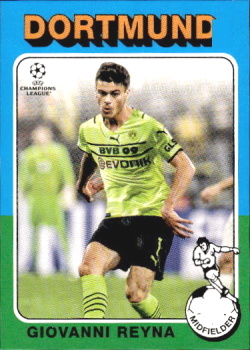 Giovanni Reyna Borussia Dortmund Topps UEFA Champions League Collection 2021/22 1975-76 Topps Footballer #75-08
