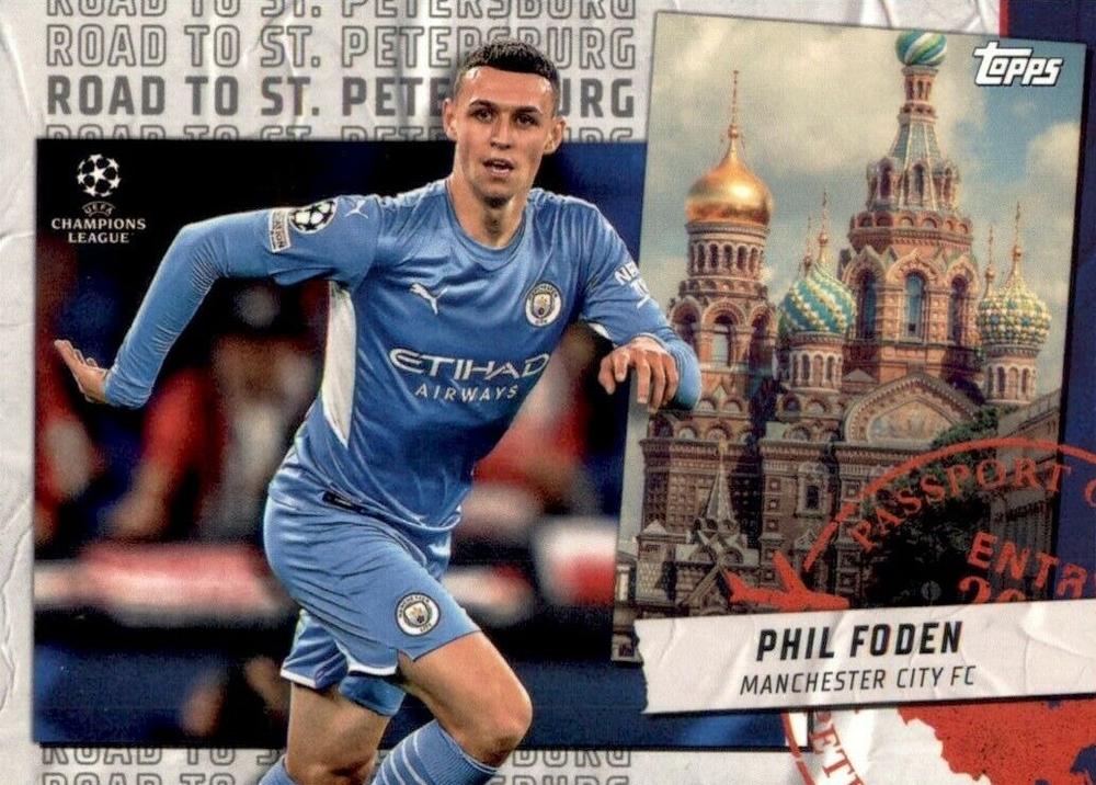 Phil Foden Manchester City Topps UEFA Champions League Collection 2021/22 Road to St. Petersburg #RSP-04