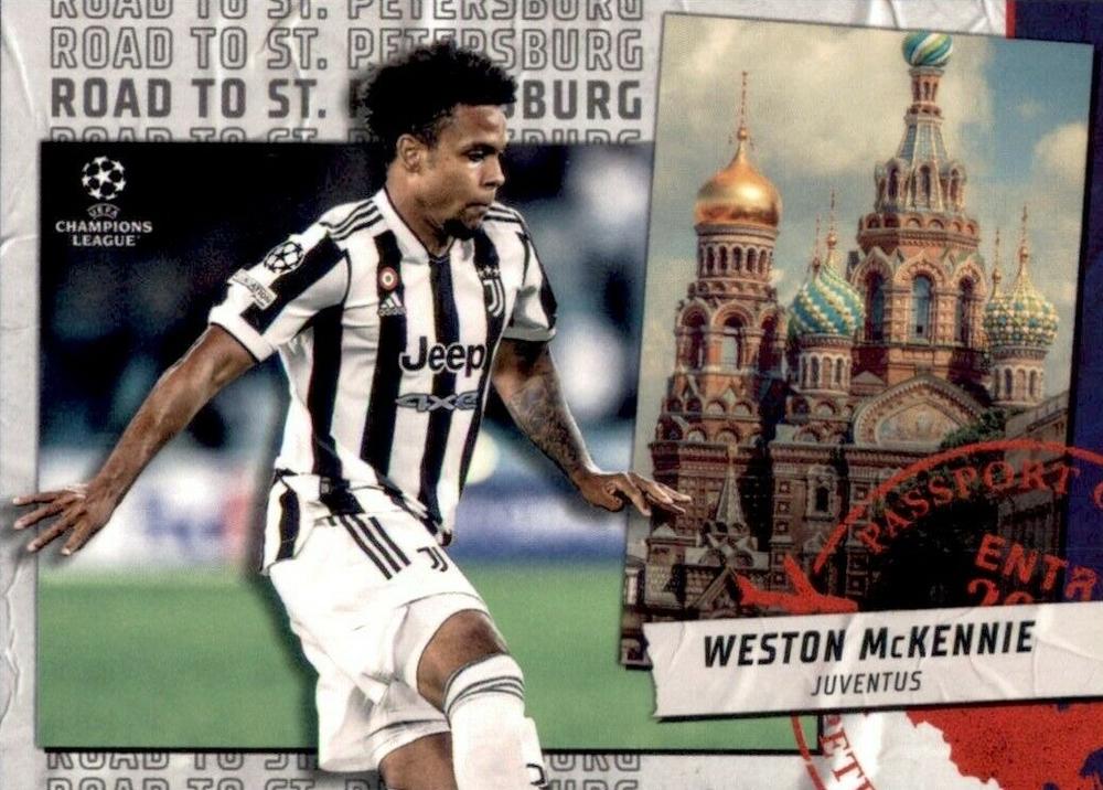 Weston McKennie Juventus FC Topps UEFA Champions League Collection 2021/22 Road to St. Petersburg #RSP-08